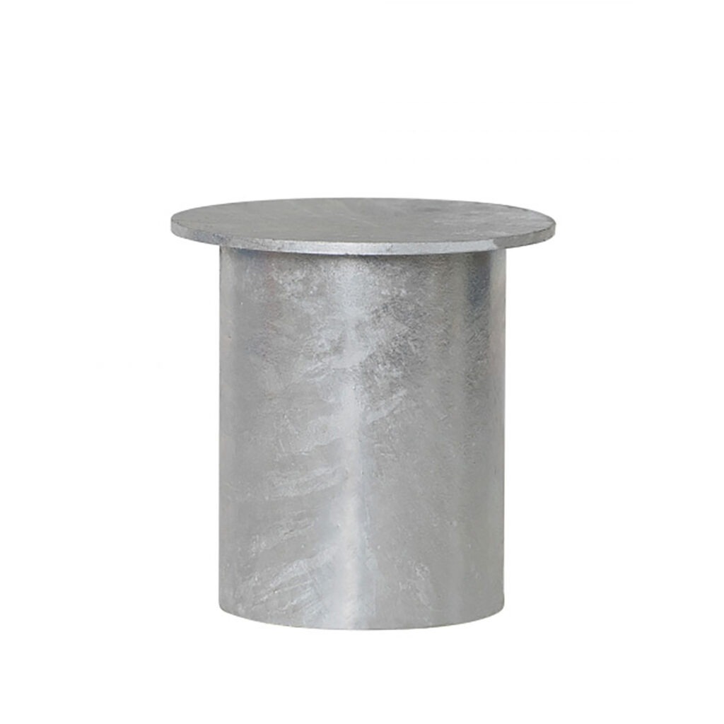 Abdeckkappe für Bodenhülse, gebürstetes Silber, Durchmesser 76 mm, flacher Deckel, auf weißem Hintergrund abgebildet.