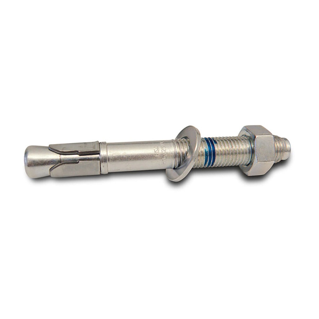 Metall Durchsteckanker 12/110 mm mit Mutter und Unterlegscheibe für schwere Lastenbefestigung in Beton oder Mauerwerk.