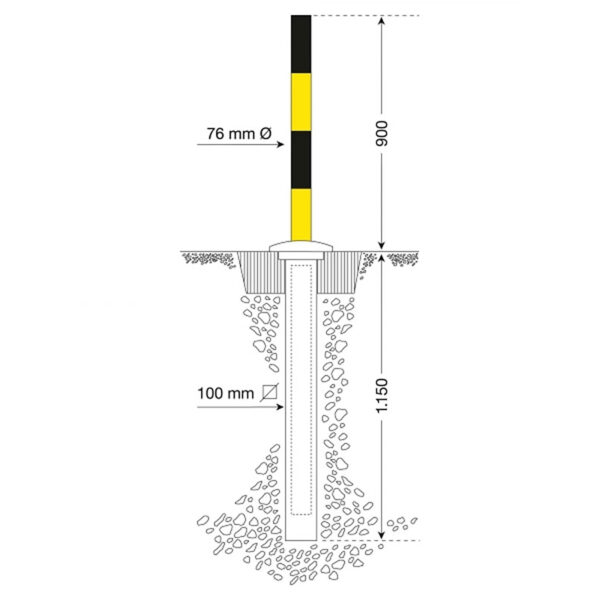 Versenkbarer Sperrpfosten PARATlift - manuell