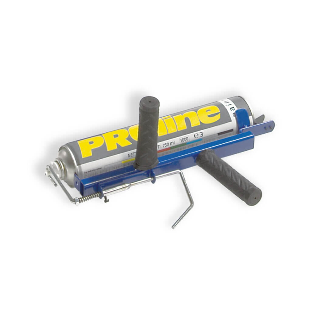HANDliner Hand-Markiergerät mit zwei schwarzen Griffen, Metallabzug und PROline-Rohr auf weißem Hintergrund, Produktfoto.